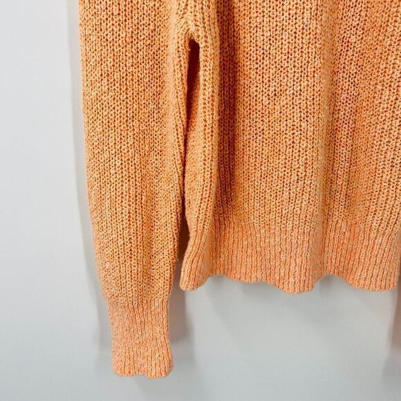 Free People Size Small Orange Electric City Neon Linen Blend Knit Sweater Top - Picture 7 of 10